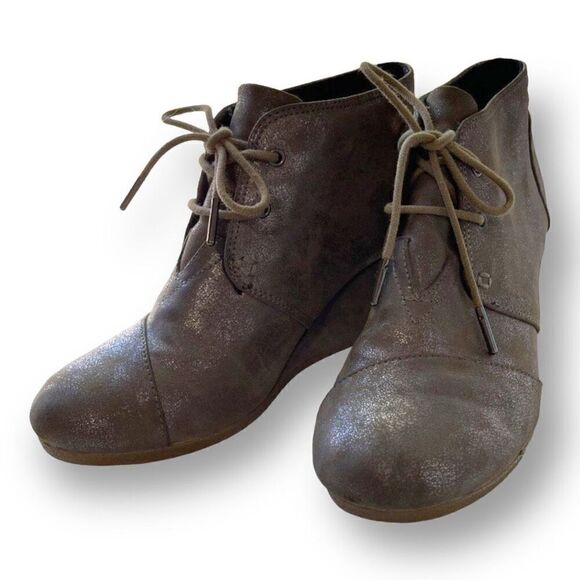 Toms Kala Metallic Wedge Ankle Bootie, 8.5 - Picture 1 of 8